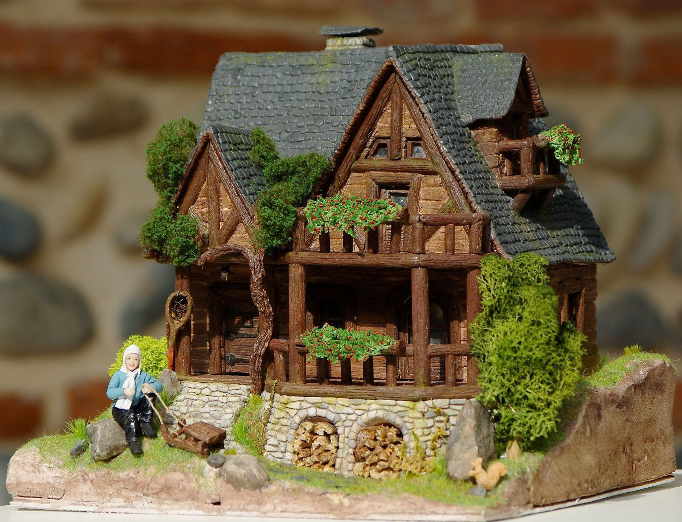 Le grand chalet là-haut - Petits mondes miniatures de Noël