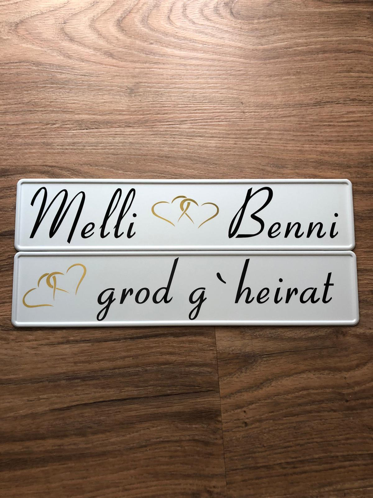 Hochzeit-Schilder - autoschilder-breuers Webseite!