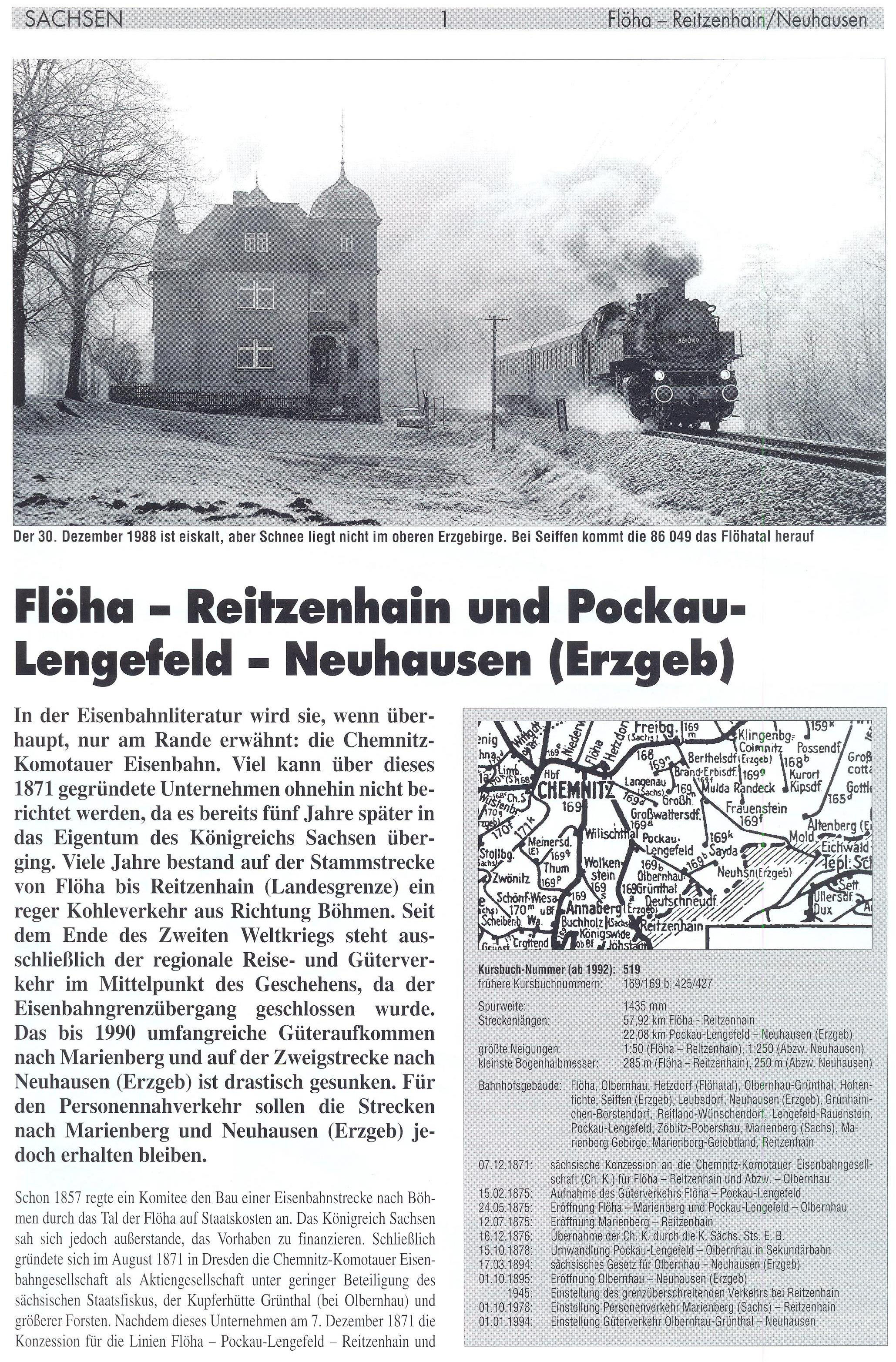 Die Eisenbahn im Flöhatal Reitzenhain Flöha Olbernhau Eisenbahn Strecke Buch