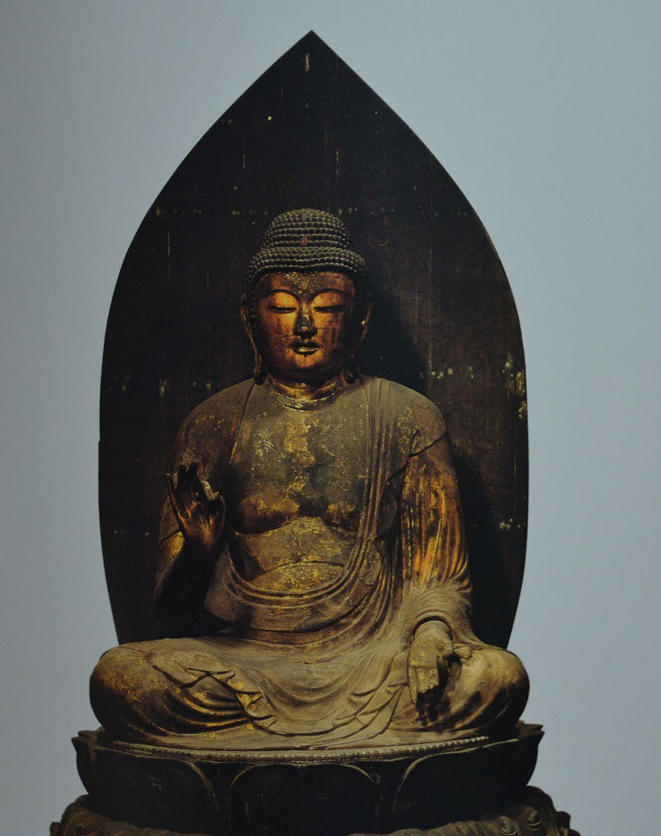 阿弥陀如来像 特別仕立 阿弥陀如来 7寸 金箔 来迎雲 舟型水煙光背 G-8 : 十八