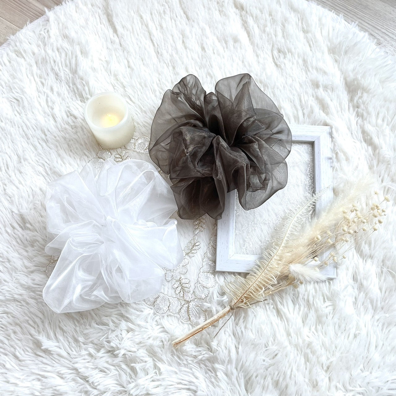 ちびすけ様⭕️ Shabby chicなBIGシュシュ＆バッグチャーム ビッグシュシュ - Magienzille