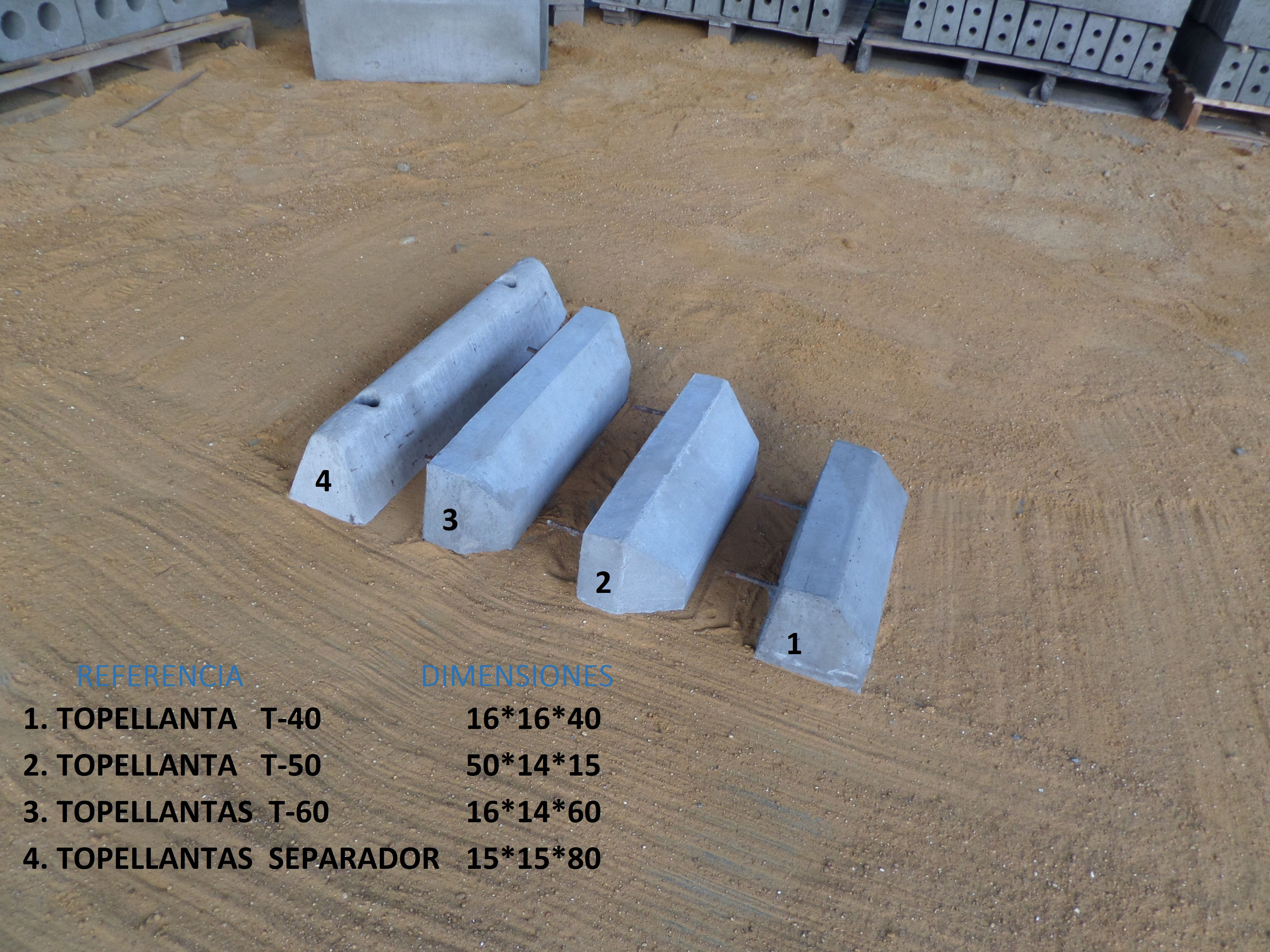 tope llantas en concreto mundo