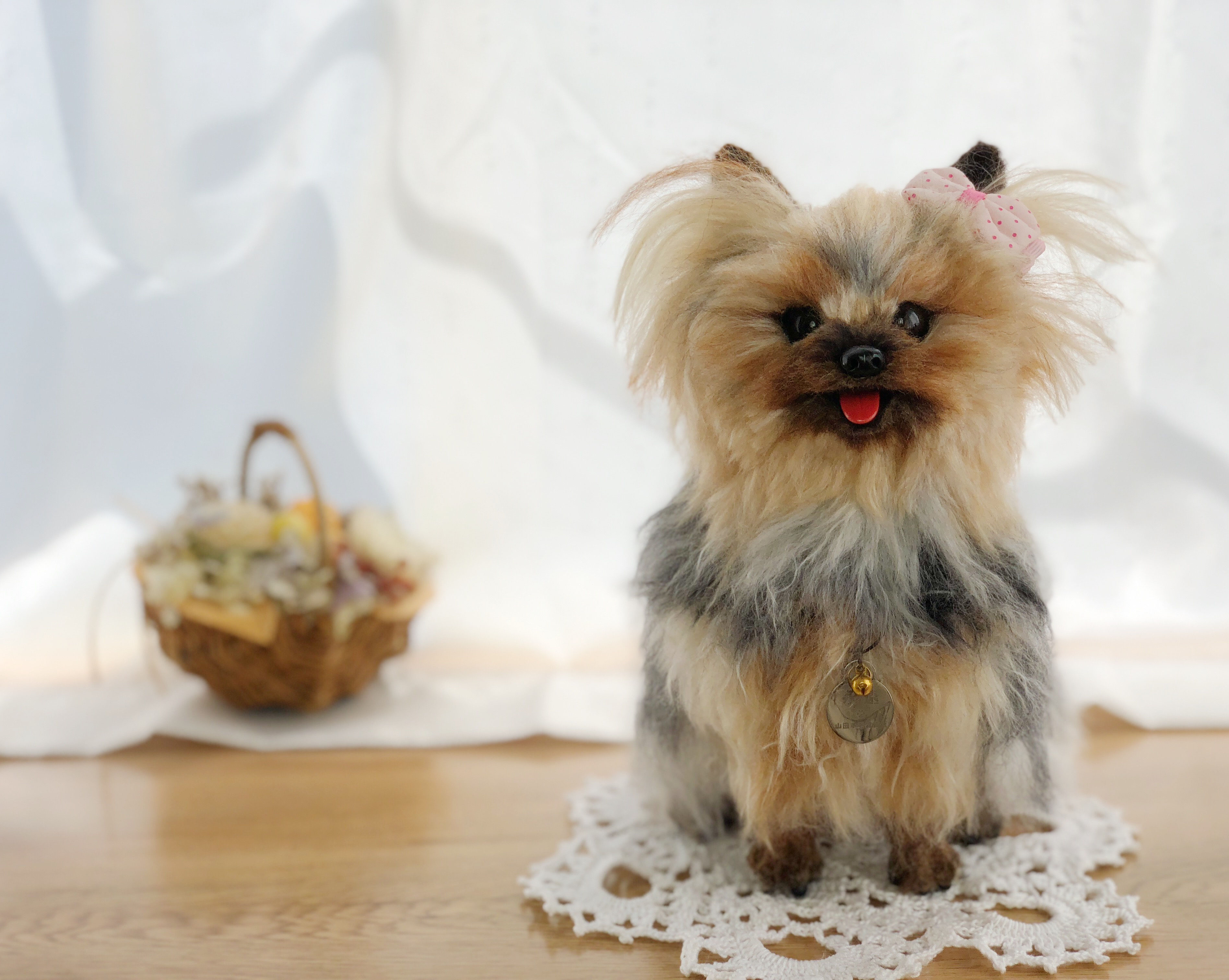 羊毛フェルト　犬　ヨークシャテリア　オーダー　うちの子 受注制作】うちの子オーダー 犬 羊毛フェルト ふわふわ羊毛で