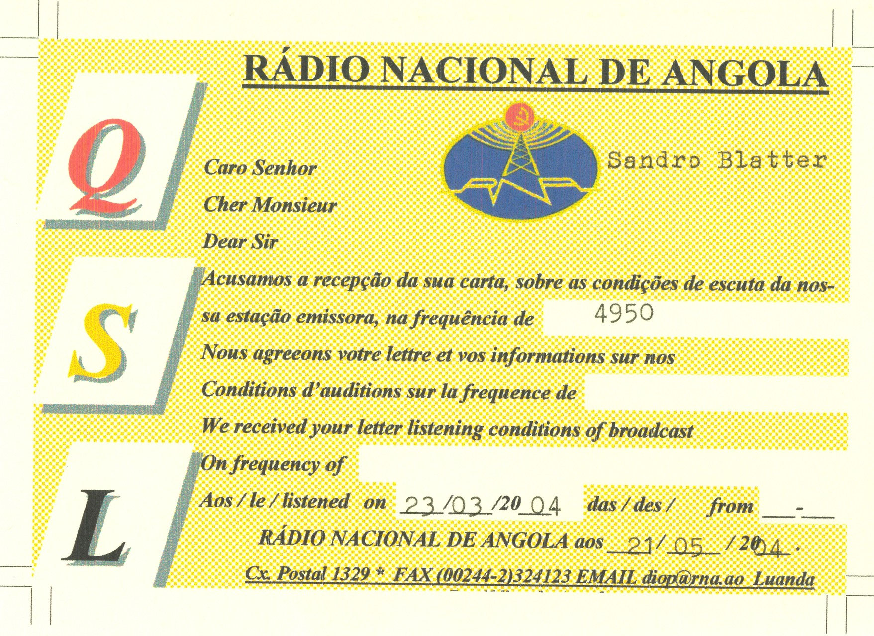 Radio Nacional de Angola Radioempfang CH