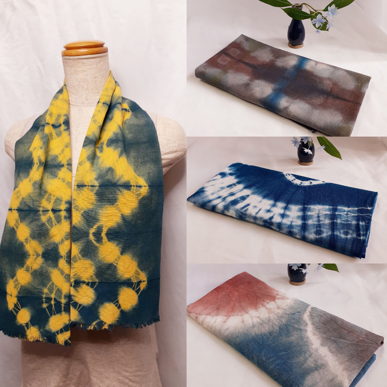 ツバメ 柿渋染め手ぬぐいノーカラージャケット 魚河岸 染めシリーズ - shop&galleryいつか月をつかまえる