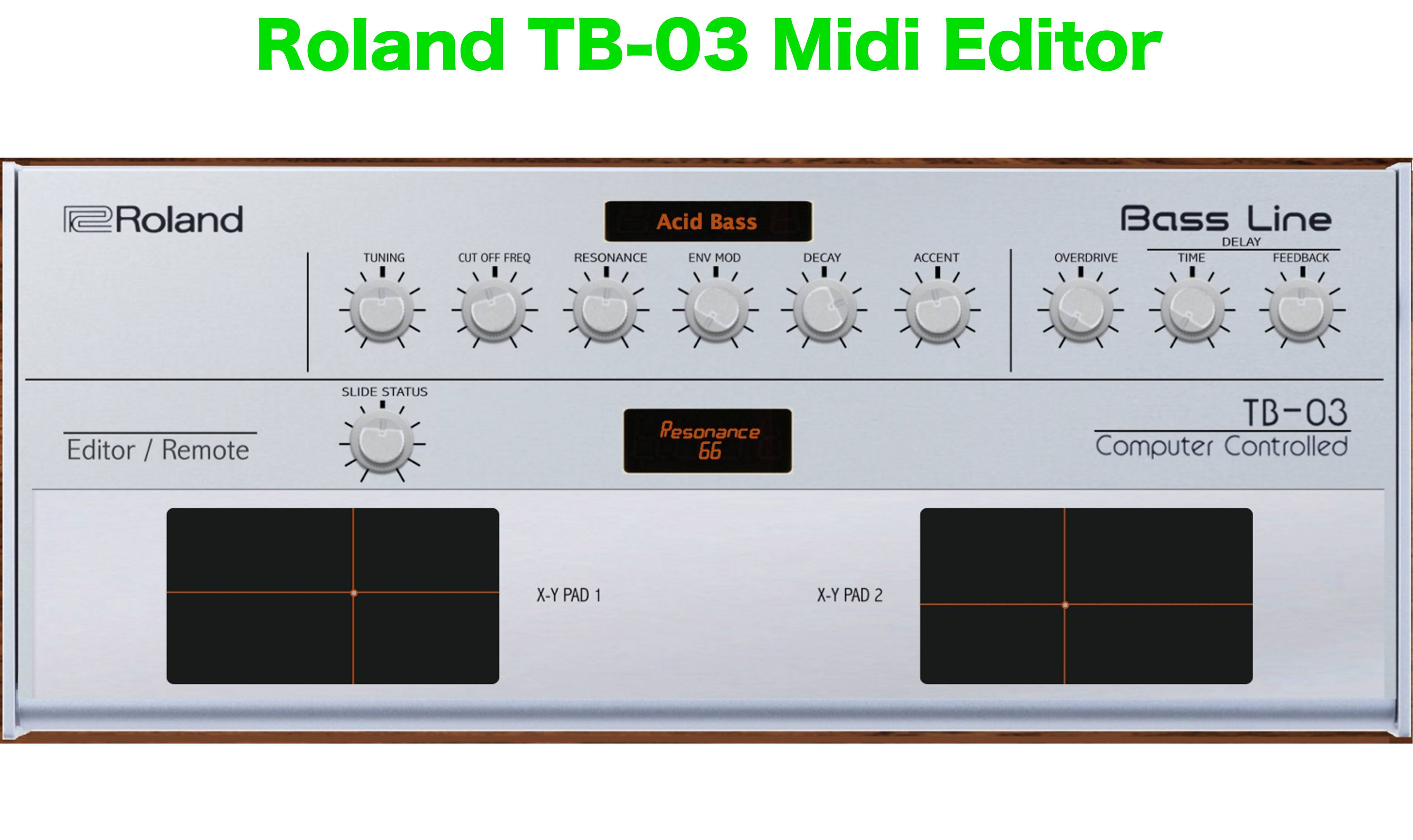 Roland TB-03 Bass Line Midi Editor - Roland TB-03-Midi-Editor