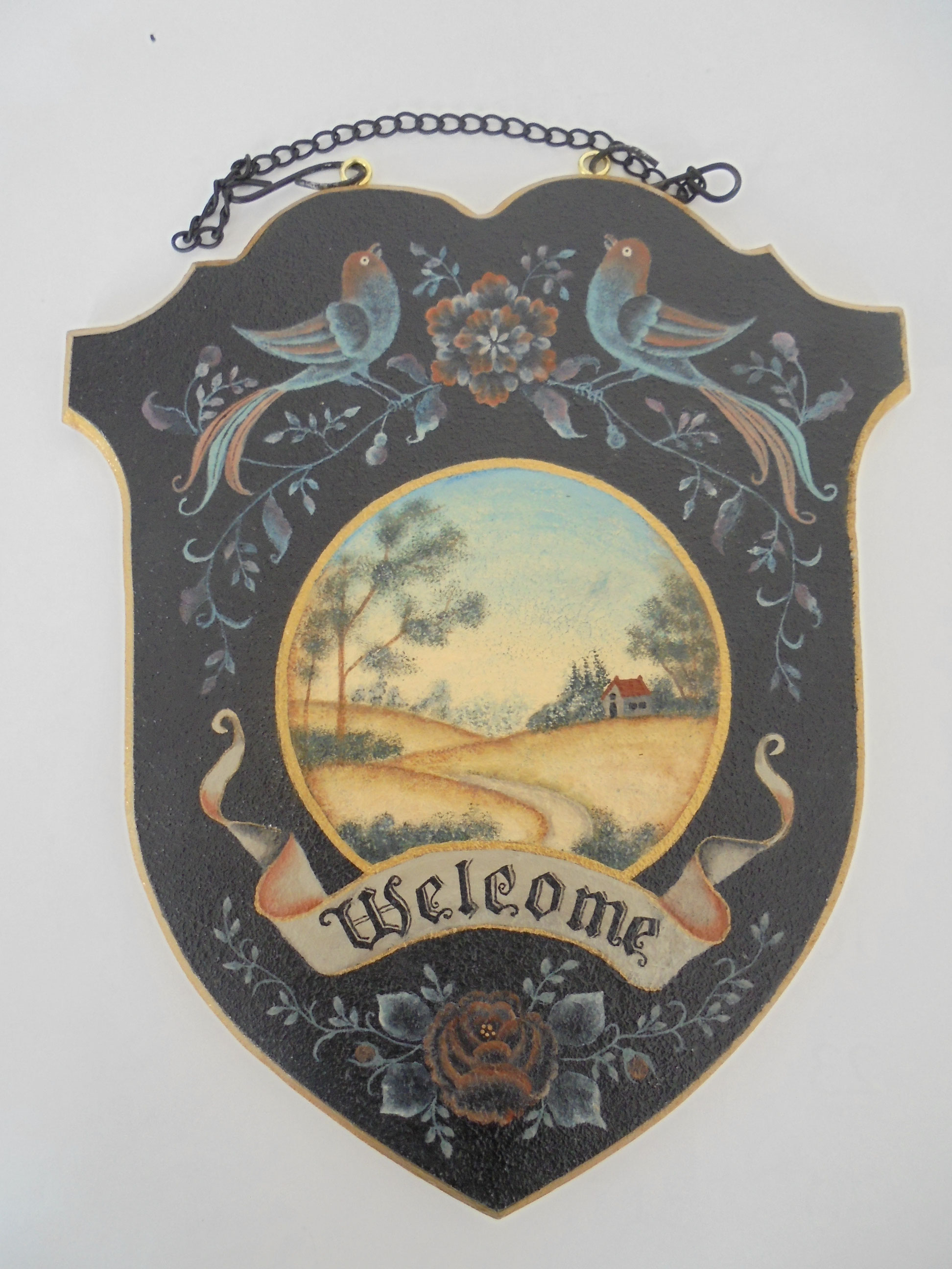 トールペイント(ローズマリング)ウエルカムボード トールペイント(ローズマリング)ウエルカムボード トールペイント