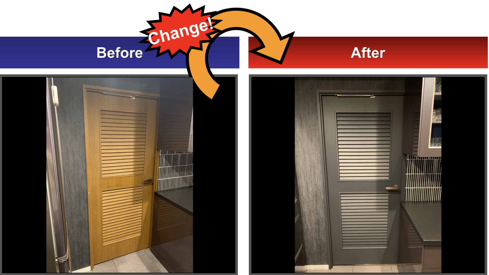 ダイノックシート工事（ルーバー扉、トイレ収納、クローゼット扉） 株式会社MEDIARISE（メディアライズ）