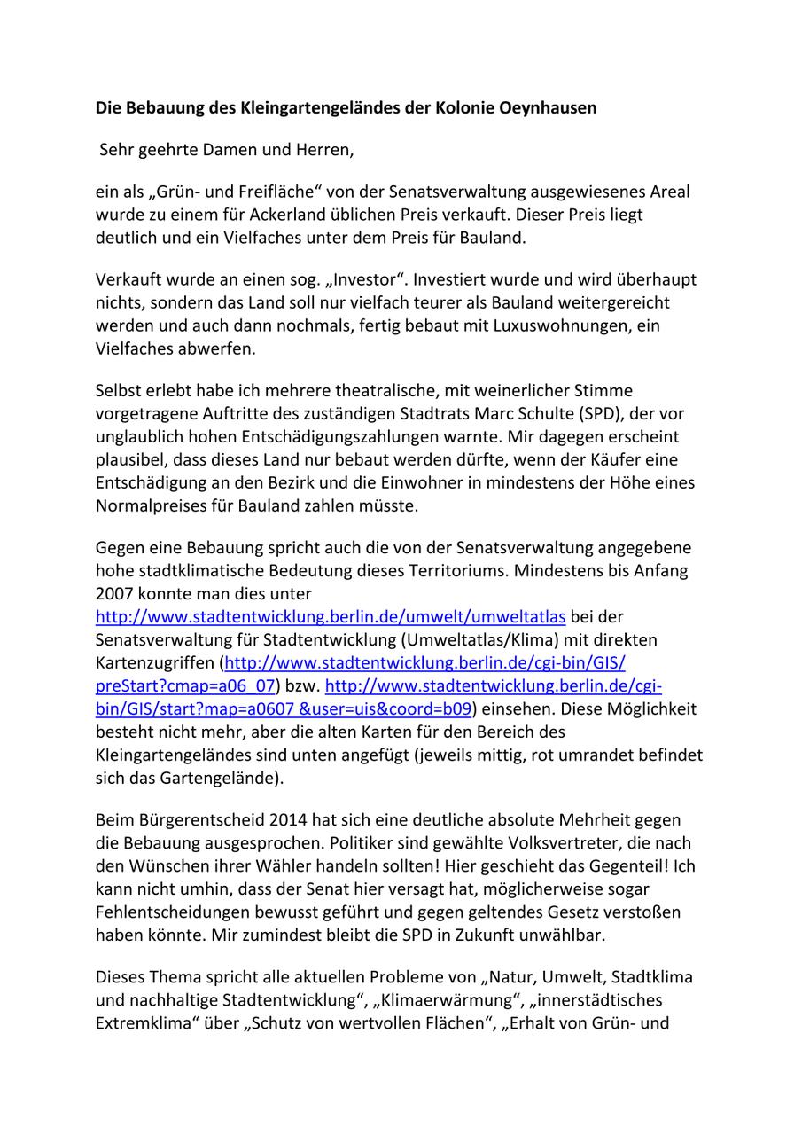 Briefe An Die Bezirkspolitik Kleingärtnerverein Oeynhausen