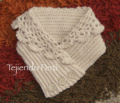 Cuello con doblez tejido a crochet / Crochet folded neck warmer