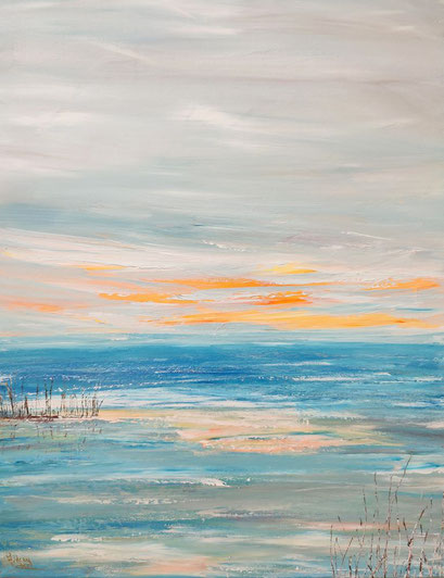 tableau-rectangle-abstrait-jaune-bleu-gris-ocean-coucher-de-soleil-deco-marine-marais-charente-maritime-seascapepainting-sunset