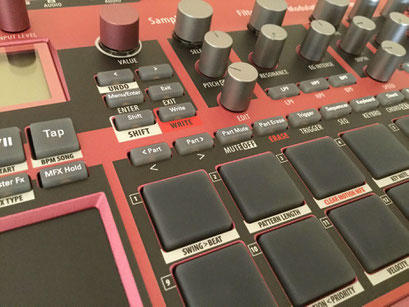 Xtribe Red, Instrument Overlay by mxpand - for Korg Electribe 2 Sampler (E2S), synthesizer, groovebox, sequencer, high-quality operation template/front foil/skin/film, ESX-1