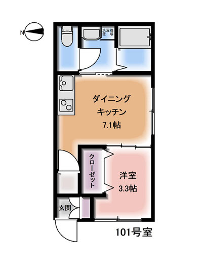 立花2丁目　アパート　1K　 図面