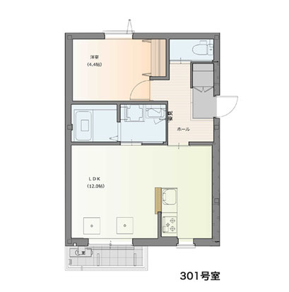 立花2丁目　アパート　1K　 図面