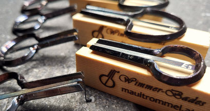 Original Wimmer-Bades Jaw harp, tuned, handmade mounted on piece of wood