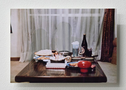 “Background #35” 2021, oil on photograph, 8.9×12.7cm