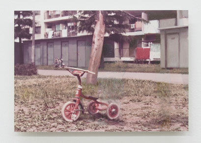 “Background #55” 2022, oil on photograph, 8.9×12.7cm
