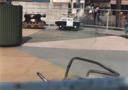 “Background #25” 2013, oil on photograph, 12.7×8.9cm