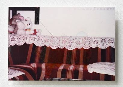 “Background #45” 2021, oil on photograph, 8.9×12.7cm