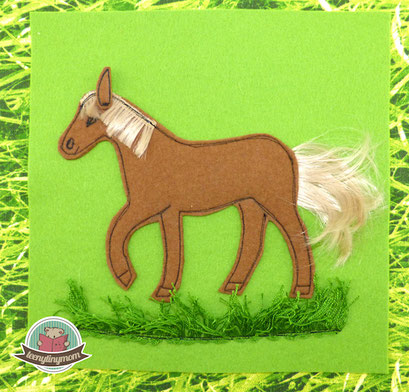 Spielbuch nähen Fühlbuch Pferd Activity Buch