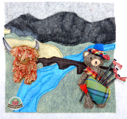 Quiet book pattern Teddy on the road