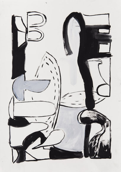 Mike Lankes l Bleistift, Öl, Kohle auf Papier 70 x 50 cm, 2021