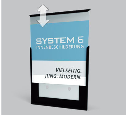 Einfacher Einlegerwechsel beim Aluminium-Türschild SYSTEM6