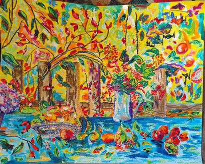 Claire ALLARD, patel gras et encre, "Profusion"