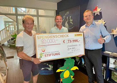v.l. Peter Maffay, Albert Luppart (GF Tabaluga Stiftung) und Michael Fuchs (GF ROFU Kinderland)