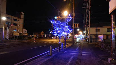 井原駅前どおりのイルミネーション