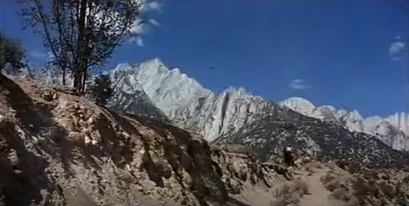 This scene of John Wayne shooting it out with claim jumpers wasn't shot in Alaska, as the title "North to Alaska" might suggest, but in the Alabama Hills in Lone Pine.