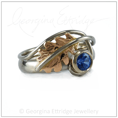 Quercus Oak Leaf Ring Engagement Ring