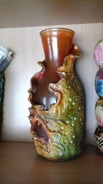 В2. glass vase, and gypsum, 24 см