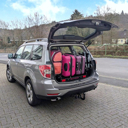 Liberty-piggyback 73, Reiserollstuhl, Gepäck, alles im Kombi