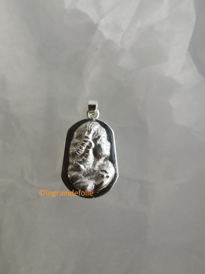 pendentif argent 925, coulée à l'os de seiche.