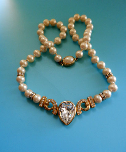 1980 collier di perle e cristalli  -art.480/3-