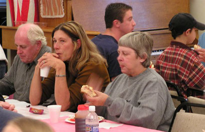 Members enjoying the food