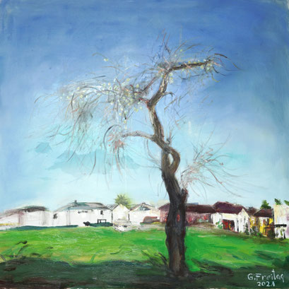 APFELBAUM | 2021, Öl auf Leinwand, 120 x 120 cm