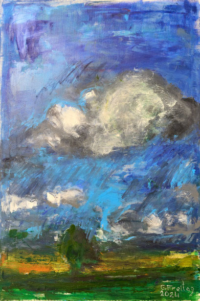 WOLKEN #1 | 2024, Öl auf Leinwand, 80 x 120 cm