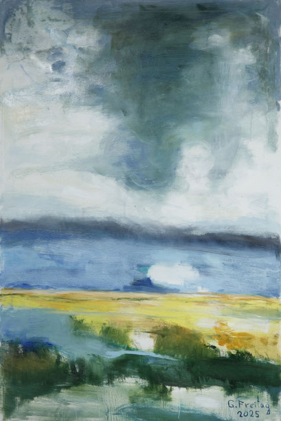 WOLKEN #3 | 2024, Öl auf Leinwand, 80 x 120 cm
