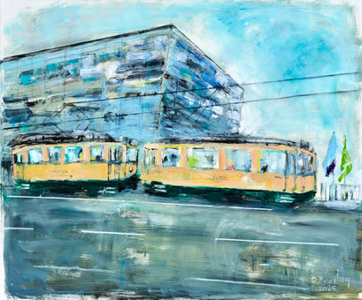 PÖSTLINGBERGBAHN #6 | 2025, Öl auf Leinwand, 120 x 100 cm