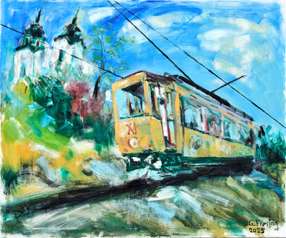 PÖSTLINGBERGBAHN #3 | 2025, Öl auf Leinwand, 120 x 100 cm