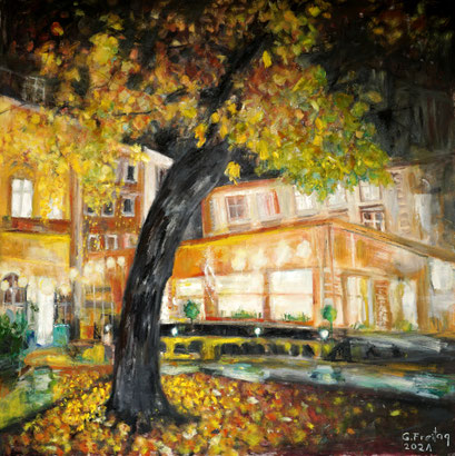 BAUM VORM TRAXLMAYR | 2021, Öl auf Leinwand, 120 x 120 cm