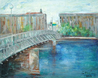 NIBELUNGENBRÜCKE LINZ | 2013, Öl auf Leinwand, 100 x 80 cm