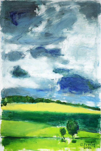 WOLKEN #2 | 2024, Öl auf Leinwand, 80 x 120 cm