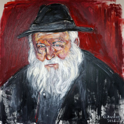 HERMANN NITSCH | 2021, Öl auf Leinwand, 120 x 120 cm. Privatsammlung!