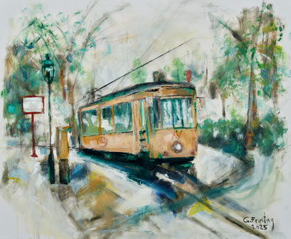 PÖSTLINGBERGBAHN #9 | 2025, Öl auf Leinwand, 120 x 100 cm