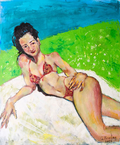 DUA LIPA | 2026, Öl auf Leinwand, 100 x 120 cm