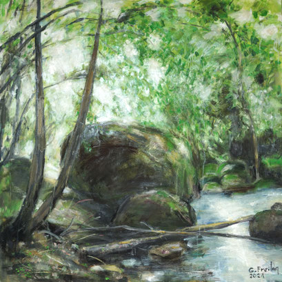 AU WIHLERING 3 | 2021, Öl auf Leinwand, 120 x 120 cm