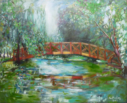 PONT SUR LA SEUGNE | 2013, Öl auf Leinwand, 100 x 80 cm